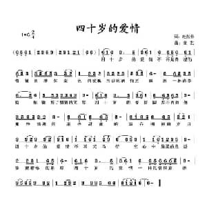 四十岁的爱情_通俗唱法乐谱_词曲:赵俊林 童艺