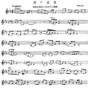 小提琴谱 | 落叶在笑 电视剧 人到老年 主题歌 徐沛东