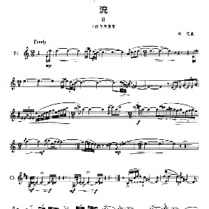 长笛曲谱 | 流 长笛 单簧管