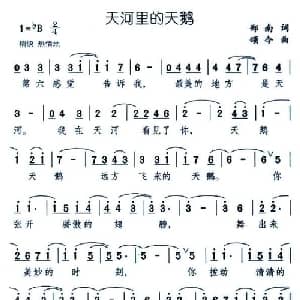天河里的天鹅_美声唱法乐谱_词曲:郑南 颂今