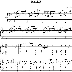 HELLO 钢琴谱