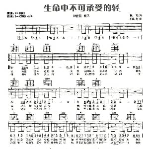 生命中不可承受的轻 吉他谱 梁静茹 陈没 鸦片丹