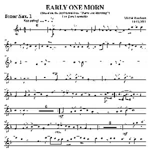 萨克斯谱 | EARLY ONE MORN 第一次中音萨克斯分谱