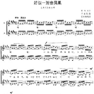 好似一对金凤凰_合唱歌谱_词曲:张德河 河南民歌 陈家海编曲