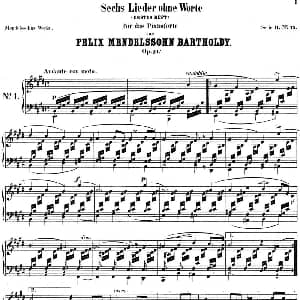 门德尔松无词歌Op.19 钢琴谱 门德尔松