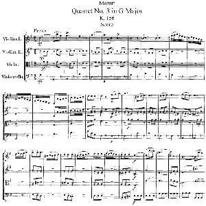 小提琴谱 | Mozart Quartet No.3 in G Major,K.156 总谱