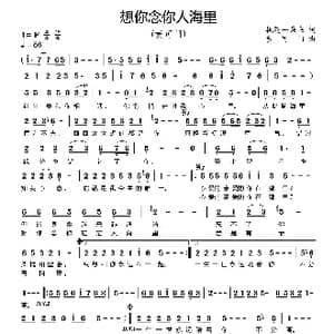 想你念你人海里_歌谱投稿_词曲:桃花一朵朵 黄可门