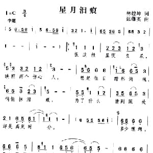 星月泪痕_通俗唱法乐谱_词曲:林煌坤 远藤实