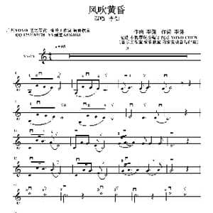 风吹黄昏_歌曲简谱_词曲:李健 李健