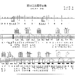 忘记我还是忘记他 吉他谱 迪克牛仔 张政群 吕祯晃