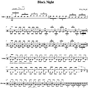 Deep Purple Black night 爵士鼓谱