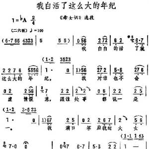 评剧谱 | 我白活了这么大的年纪 母女俩 选段 筱俊亭