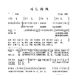马仁的风_歌曲简谱_词曲:储向前 储向前