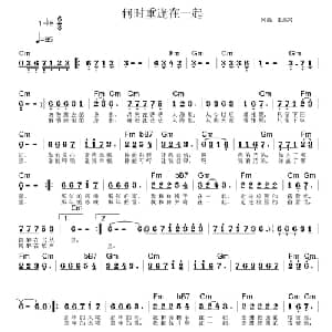 何时重逢在一起_通俗唱法乐谱_词曲:王洪兴 王洪兴