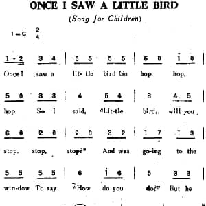 ONCE I SAW A LITTLE BIRD_外国歌谱
