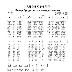 夜神在林间小路徜徉Вечер бродит по лесным дорожкам_外国歌谱_词曲:阿达.雅库舍娃 词曲