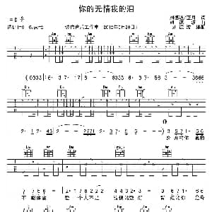 你的无情我的泪 吉他谱 刘德波 蓝月 刘德波作曲