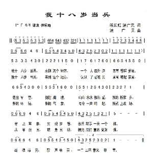 我十八岁当兵_歌曲简谱_词曲:赖长虹 满广元