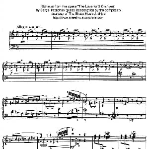 Scherzo from The Love for 3 Oranges Op.33 钢琴谱 普罗科菲耶夫 Prokofiev