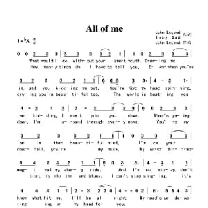 All of me_外国歌谱_词曲:John Legend,Toby Gad John Legend