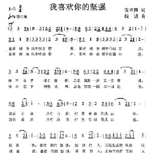 我喜欢你的坚强_通俗唱法乐谱_词曲:张立国 钱诚