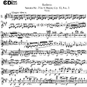 小提琴谱 | Violin Sonata No.2 in A Major Op.12 No.2