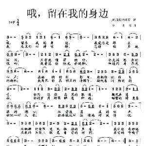 哦,留在我的身边_歌曲简谱_词曲: 罗 爱明内斯库 李戈