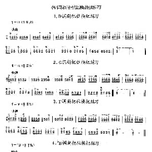 二胡谱 | 二胡微型练习曲 各调新把位换把练习
