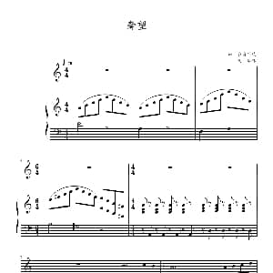 奢望 钢琴谱 琴辉