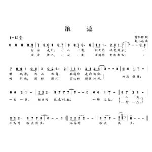 浪迹_通俗唱法乐谱_词曲:黄祖祥 赵小也