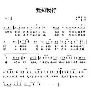 我知 我行_通俗唱法乐谱_词曲:田信国 田宇