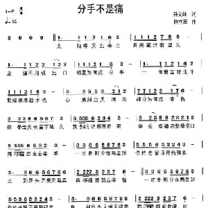 分手不是痛_通俗唱法乐谱_词曲:孙文继 陈立军