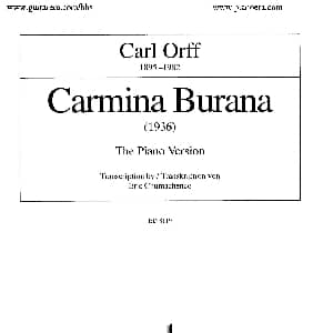 Carmina Burana 钢琴谱 卡尔 奥尔夫 Carl Orff