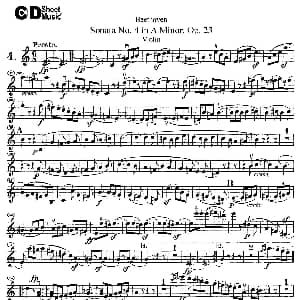 小提琴谱 | A小调第四小提琴奏鸣曲 Sonata No.4 in A Minor Op.23 Beethoven ​贝多芬