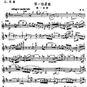 小提琴谱 | 第一协奏曲第一乐章 塞兹
