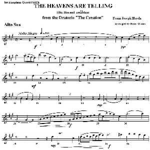 萨克斯谱 | THE HEAVENS ARE TELLING 四重奏 中音萨克斯分谱
