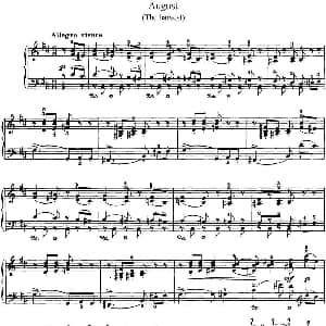 柴可夫斯基 四季 8月 收获 b小调 Harvest B minor 钢琴谱 柴可夫斯基