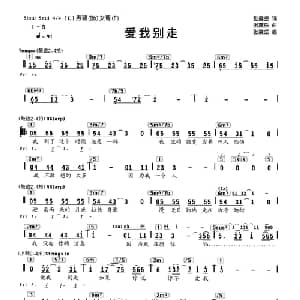 爱我别走_通俗唱法乐谱_词曲:张震岳 张震岳