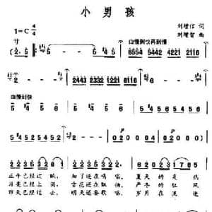 小男孩_民歌简谱_词曲:刘增信 刘增智