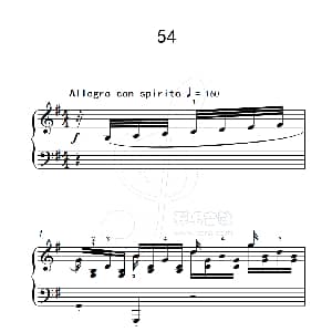 练习曲 54 钢琴谱