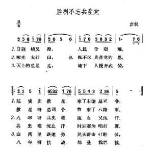 胜利不忘共产党_民歌简谱_词曲: 山西左权民歌