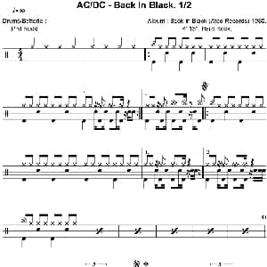 AcDc Back in black 爵士鼓谱