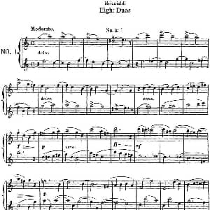 长笛曲谱 | 8首博瑞西亚第长笛二重奏 NO.1 Briccialdi 博瑞西亚第