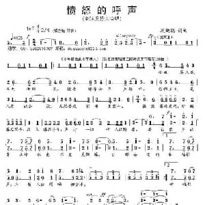 愤怒的呼声_通俗唱法乐谱_词曲:段鹤聪 段鹤聪