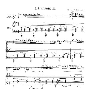 萨克斯谱 | 15首古典萨克斯独奏曲 1 Canzonetta 中音萨克斯 钢琴伴奏