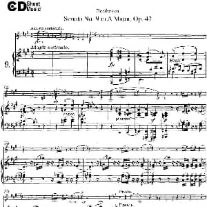 小提琴谱 | Violin Sonata No.9 in A Major Op.47 小提琴 钢琴伴奏