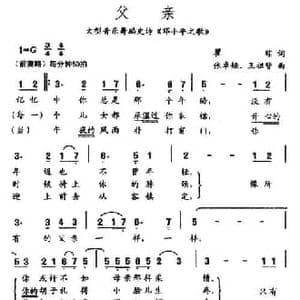 父亲_民歌简谱_词曲:瞿琮 张卓娅 王祖皆