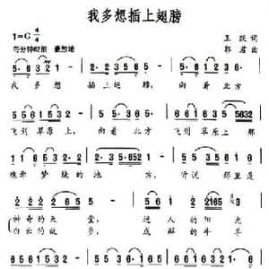 我多想插上翅膀_民歌简谱_词曲:王跃 郭君