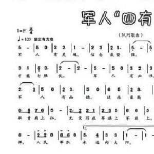 军人 四有 歌_民歌简谱_词曲:林昌 王敏
