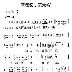 来匆匆,去无踪_通俗唱法乐谱